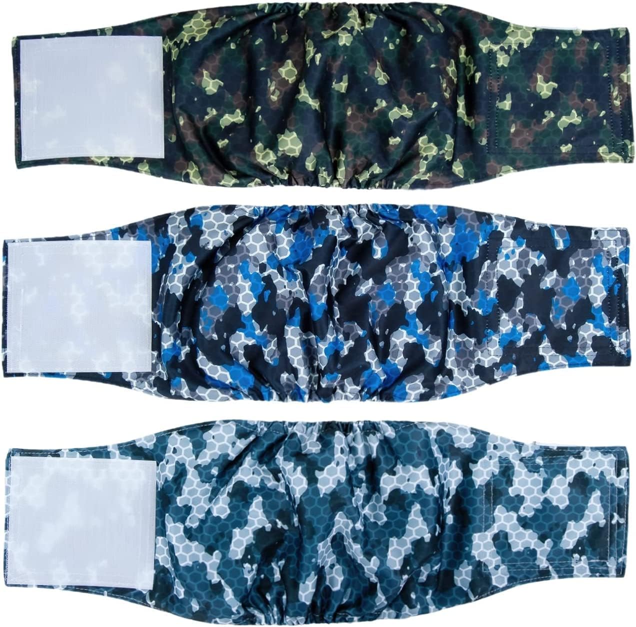 Pet Soft Dog Belly Band - 3 Packs Reusable Dog Diapers Male Dog Diapers Belly Wraps - Washable Dog Belly Bands for Male Dogs (Army, XS)
