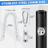 Vista 2 de Heavy Duty Stainless Steel Chains, 550LB Punching Bag Chain with Carabiners, Heavy Bag Chain for Boxing Punching Bags Hanging Chair Hammocks Swing