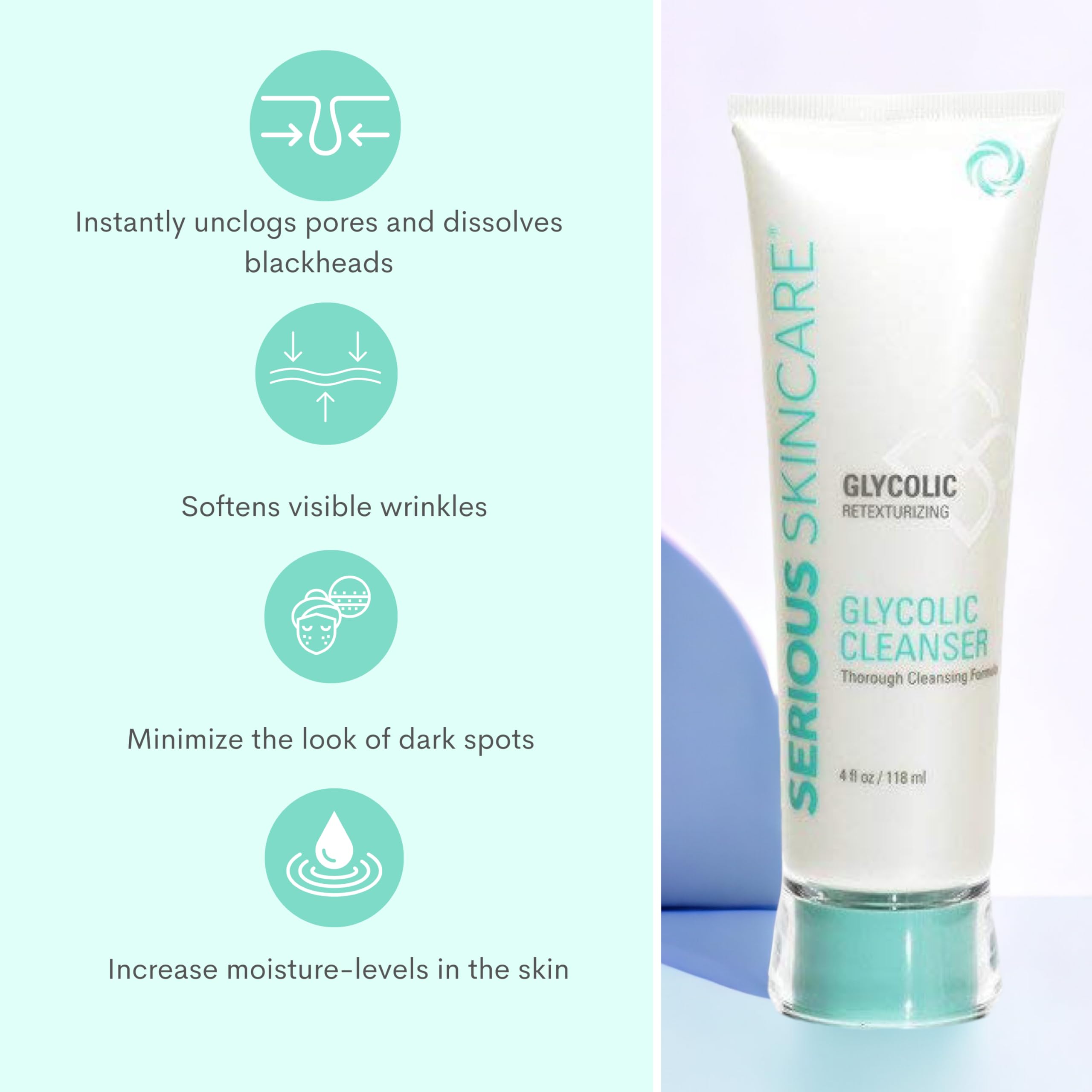 Serious Skincare Glycolic Retexturizing Cleanser with 10% Glycolic Acid