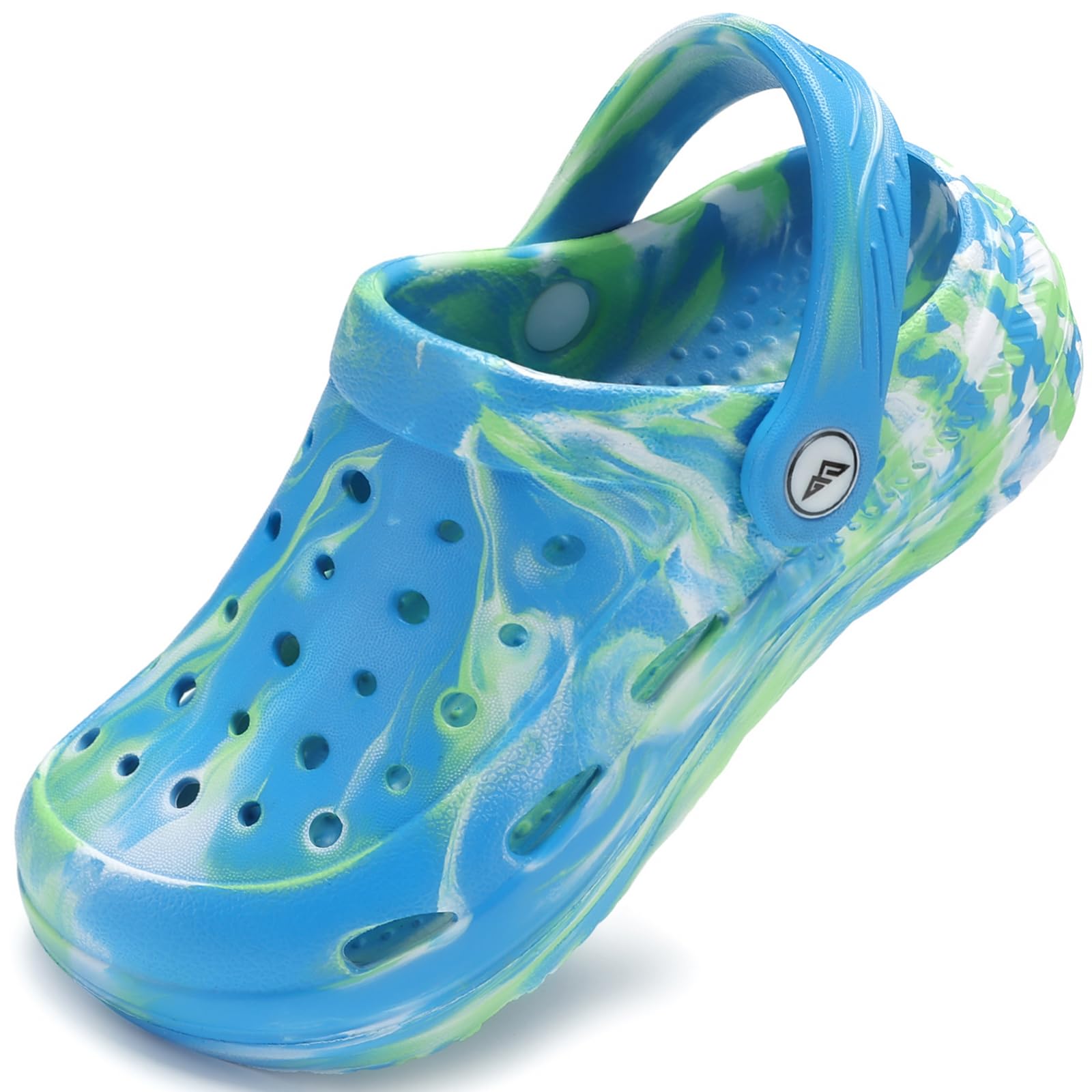 Kids Tie Dye Garden Clogs for Boys Girls | Lightweight Slip-On Water Shoes with Arch Support