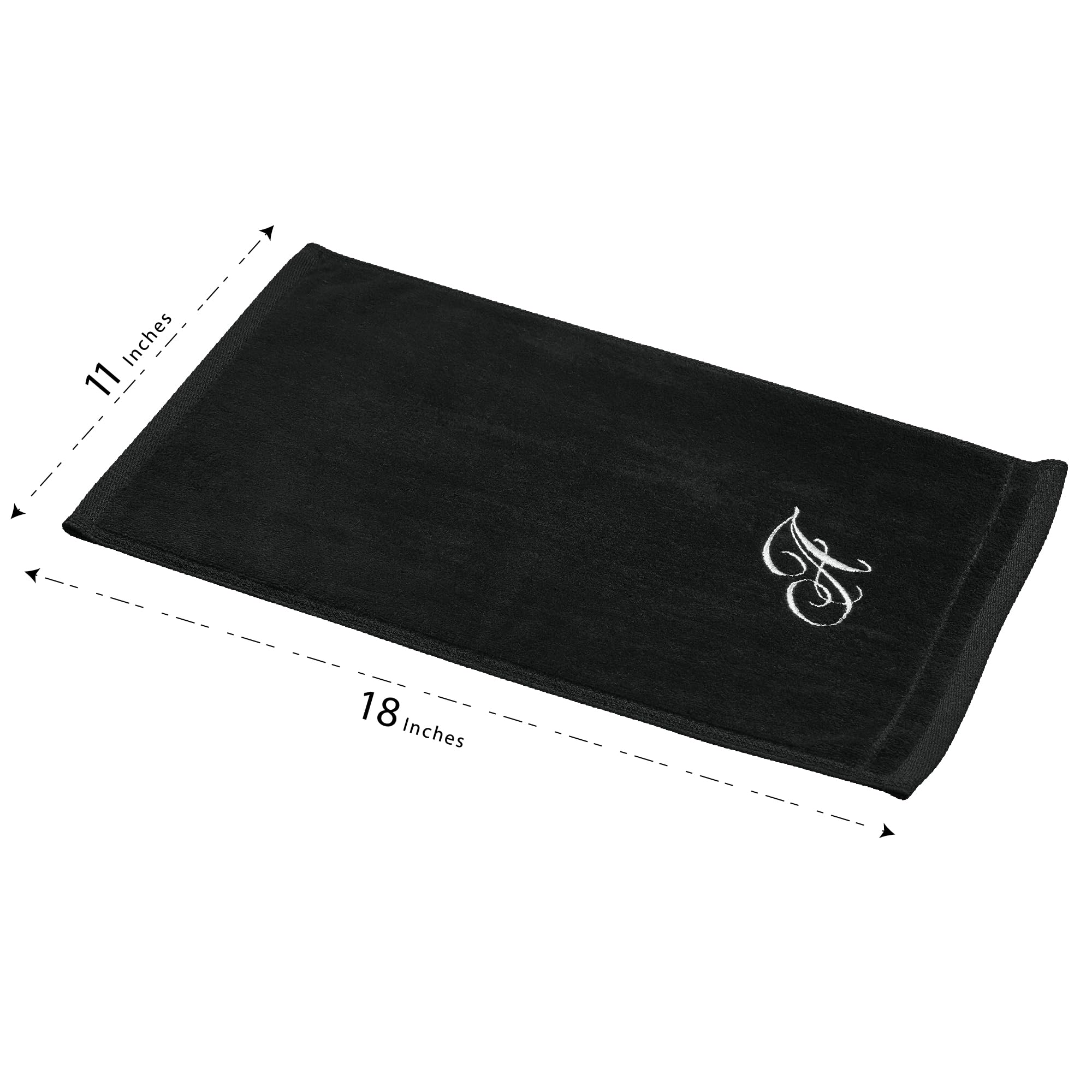 Toallas con Monograma, Regalo Personalizado, 11 x 18 Pulgadas, Juego de 2 Toallas Bordadas Blancas, Extra absorbentes, 100% algodón, Acabado de Terciopelo Suave, para baño, Cocina, SPA, Inicial D