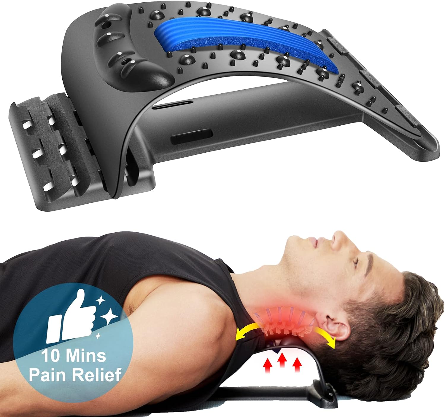 JNATER Neck Stretcher, (4-Level) Cervical Neck Traction Device for Neck Pain Relief and Neck Stiffness, Adjustable Neck and Shoulder Relaxer, Neck Massager for Muscle Relax, Cervical Spine Alignment