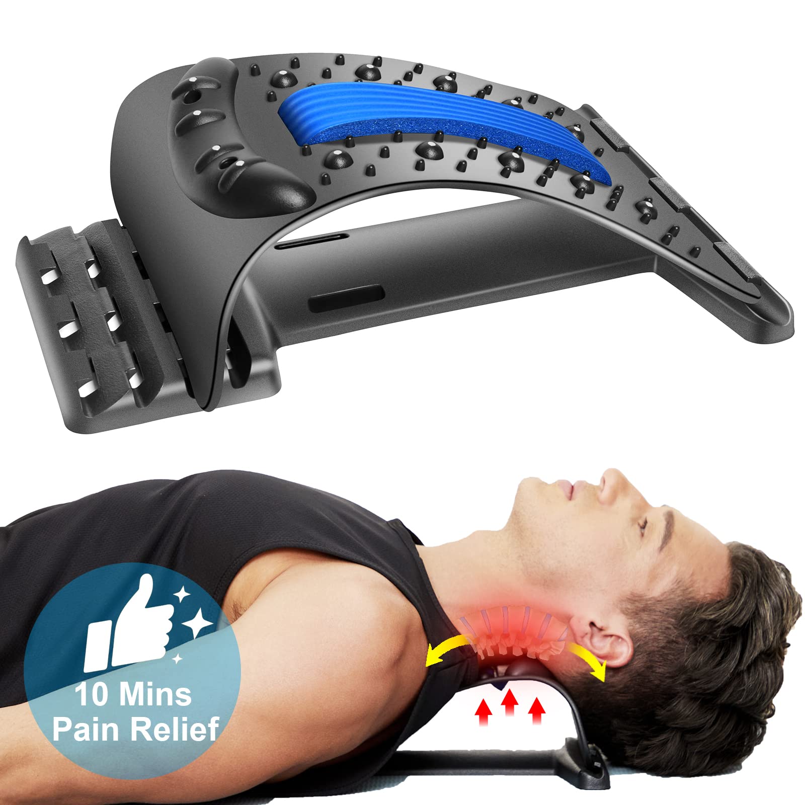 JNATER Neck Stretcher, (4-Level) Cervical Neck Traction Device for Neck Pain Relief and Neck Stiffness, Adjustable Neck and Shoulder Relaxer, Neck Massager for Muscle Relax, Cervical Spine Alignment