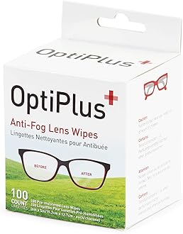 Anti Fog Pre-Moistened Cleaning Wipes for Glasses, Screens, Lenses - Quick-Dry, Scratch-Free, 100 Count
