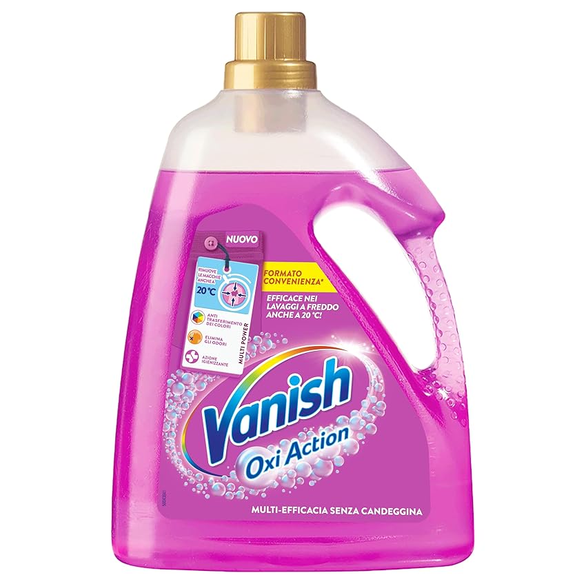 Immagine del prodotto Vanish Oxi Action Multipower Gel Rosa, Smacchiatore per Capi Colorati, 1 Confezione da 2.250 L di Smacchiatore per Bucato, Additivo Lavatrice Multiazione senza Candeggina