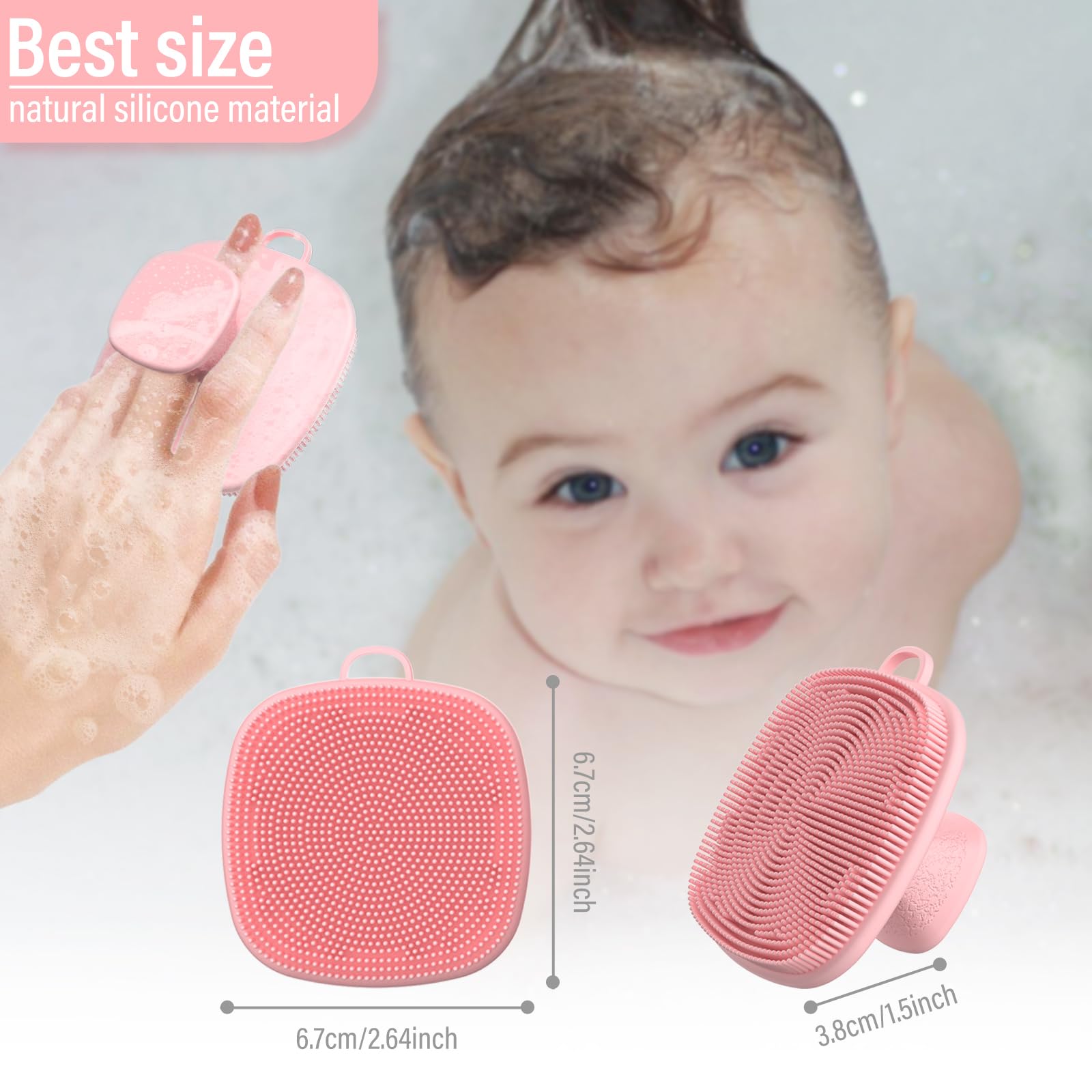 2 Pack Face Scrubber,Silicone Facial Cleansing Brush for Men & Women,Reusable Gentle Facial Waterproof Cleansing Skin Brush Exfoliating Scrubber for Sensitive Skin (Black/Pink)