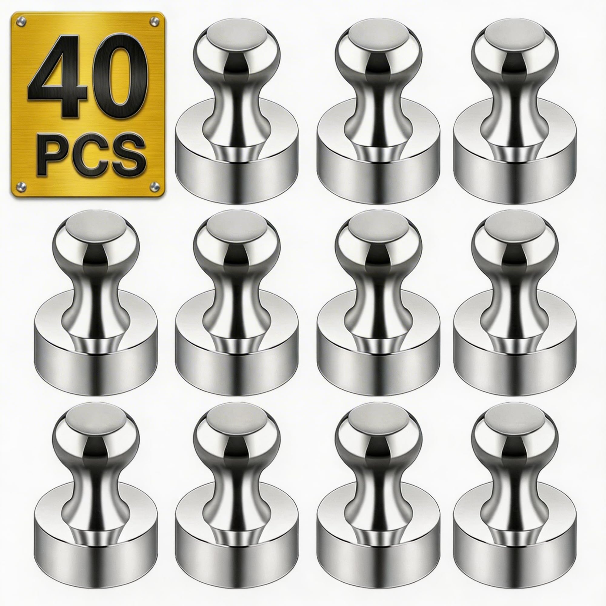 Push Pin Magnets - 60 Pack 7 Assorted Color Strong, Office, Use at Kitchen Home and School Classroom, for Refrigerator Dry Erase Board and Whiteboard. — Amazon image 15