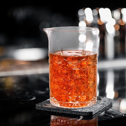 Miniatura 8 de Coloch Paquete de 2 vasos mezcladores de cóctel de cristal, jarra de mezcla de barra vintage de 22 onzas, parte inferior pesada, vasos de cóctel sin