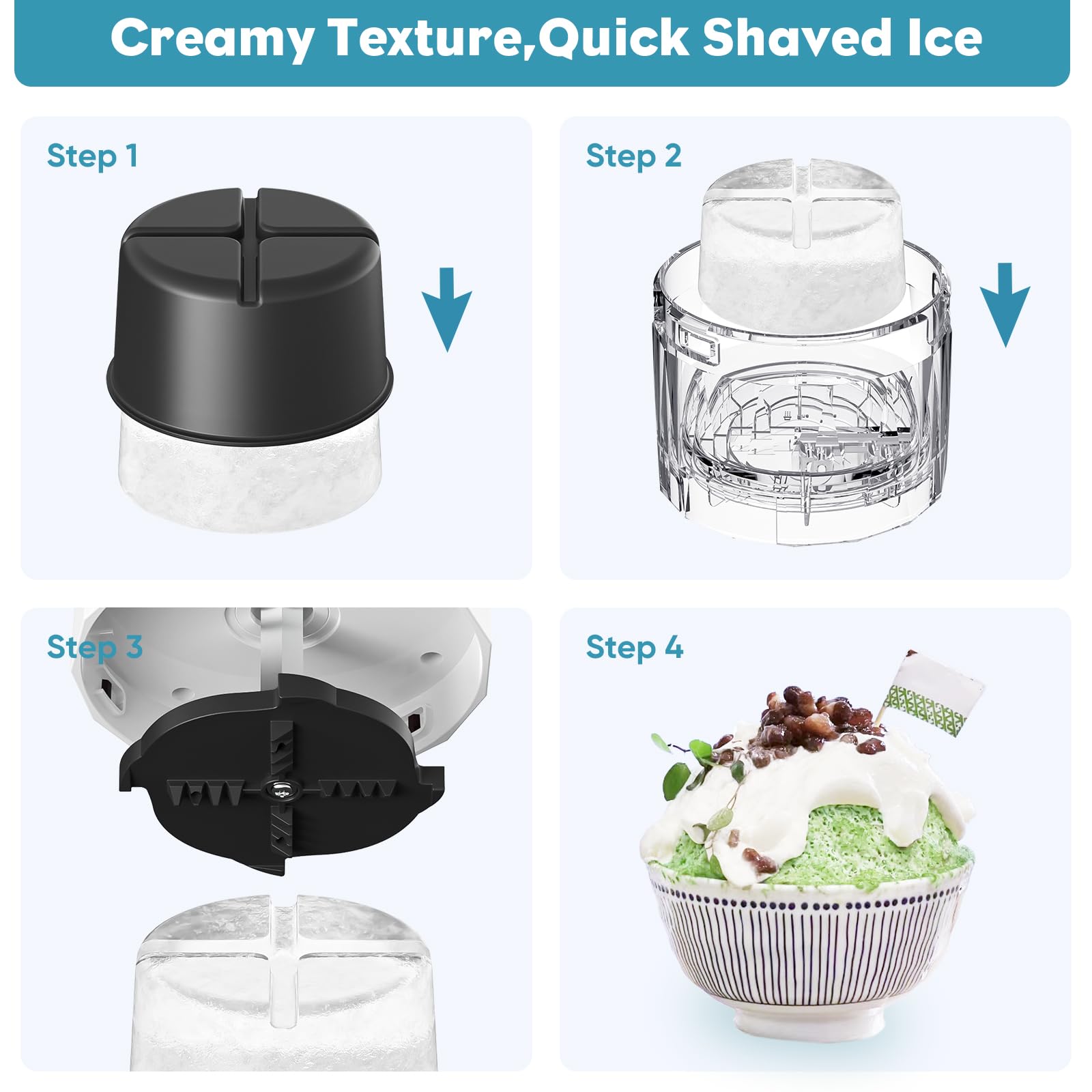 TPGSING ice shaver machine Zubehör für KitchenAid Standmixer, einfach zu montierender, Eisrasierer mit 8 Eisformen, slushy maker für KitchenAid Zubehör mit austauschbaren groben und feinen Klingen TPGSING ice shaver machine Zubehör für KitchenAid Standmixer, einfach zu montierender, Eisrasierer mit 8 Eisformen, slushy maker für KitchenAid Zubehör mit austauschbaren groben und feinen Klingen