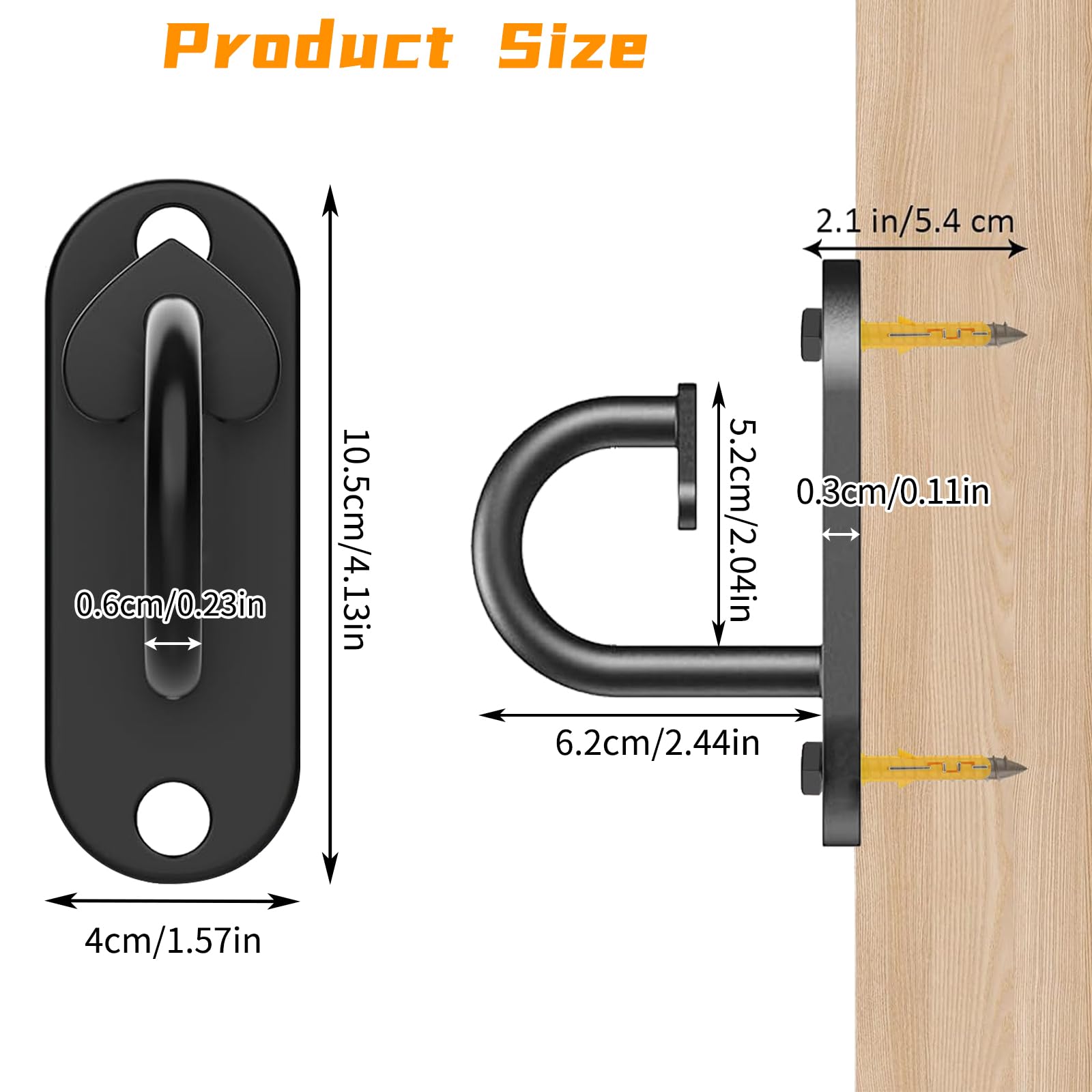 Supporto da Parete per Allenamento Forza 3pcs, Attrezzi Palestra Casa Accessorio, Battle Corda Parete e Pavimento Anchor, Supporto per Battling Ropes/Fasce/con Viti, per Fitness, Yoga, Altalene,Amache
