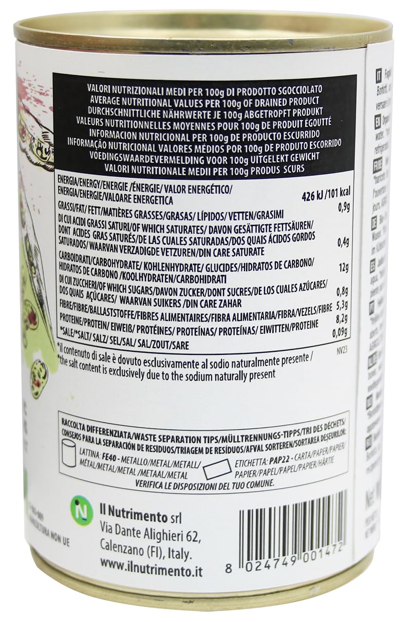 Probios Il Nutrimento Fagioli Borlotti al naturale - fonte di Proteine ​​Vegetali e Ricchi di Fibre - Senza Glutine e Senza Sale Aggiunto - 12 Confezioni da 400 g