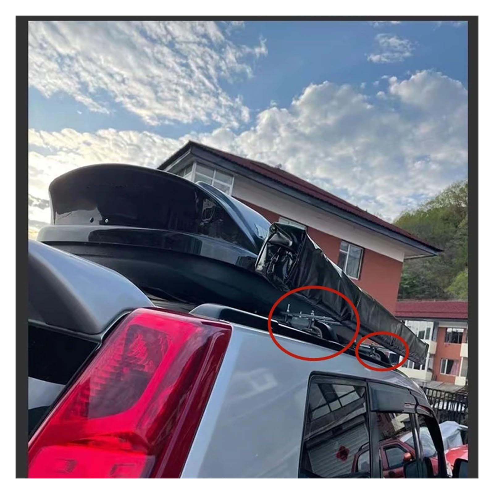 Dachgepäckträger Markisen-Montagehalterungen Dachträger Off-Road-Snap Feste Auto-Gepäck-Querstange Zelthalter Auto-Seitendach, Markise Sonnenschutz Dachträger (Farbe : Black 1set)
