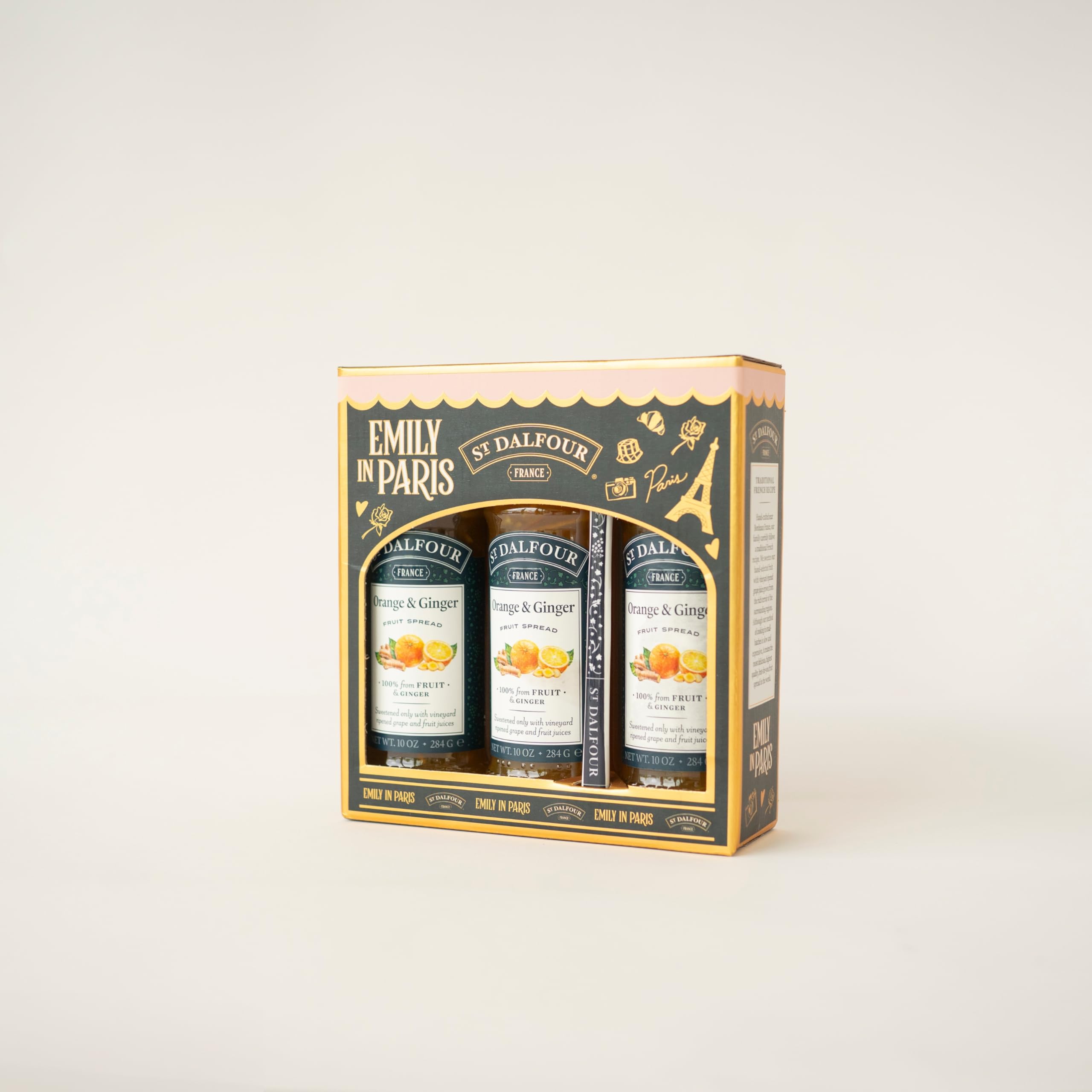 St Dalfour Emily in Paris Confiture d'orange-gingembre, 284g, Lot de 3, sans sucre ajouté, 100% fruits
