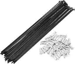 スポーク 自転車 スポーク スチール ＃14（2mm） Jベンド 68-305mm 36本入 ブラック 炭素鋼 ニップル付き 高強度 耐久性