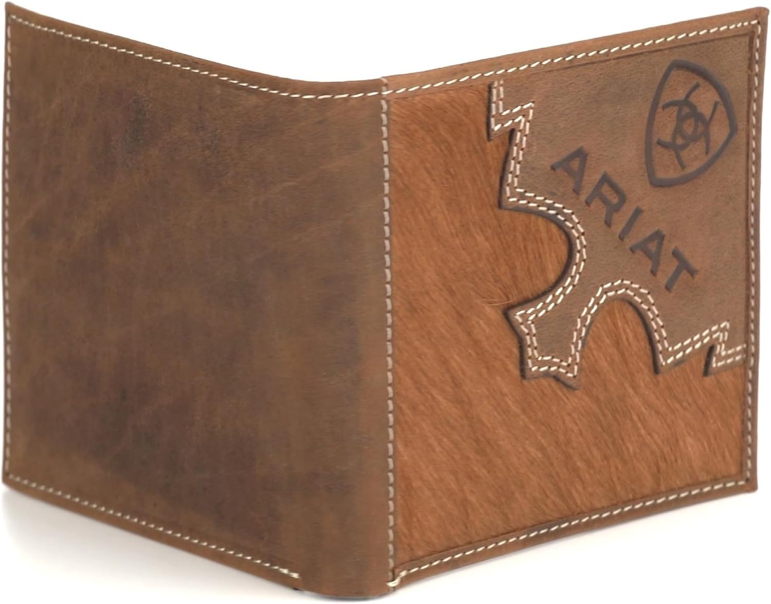 ARIAT Large Bifold Brindle Calf Hair Wallet, Brown - Image 2