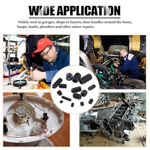 Miniatura 7 de Juego surtido de 450 tornillos hexagonales M3M4M5M6M8 con cabezal Allen, con unidad hexagonal interna, acero de aleación negra de clase 12.9