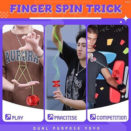 Miniatura 4 de Professional Responsive Yoyo K2 Crystal, Dual Purpose Plastic Yo yo for Kids Beginner, Replacement Unresponsive Bearing for Advanced Yo-yo Players +