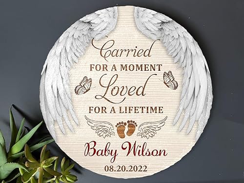 Miniatura 6 de Sportyzen Piedra conmemorativa personalizada del bebé en el cielo transportada por un momento amada por toda la vida - PTU - DH