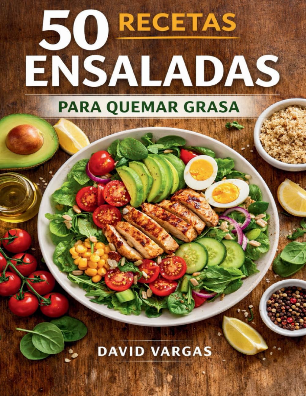 50 Recetas de Ensaladas para Quemar Grasa: Preparaciones frescas y completas para perder peso comiendo bien