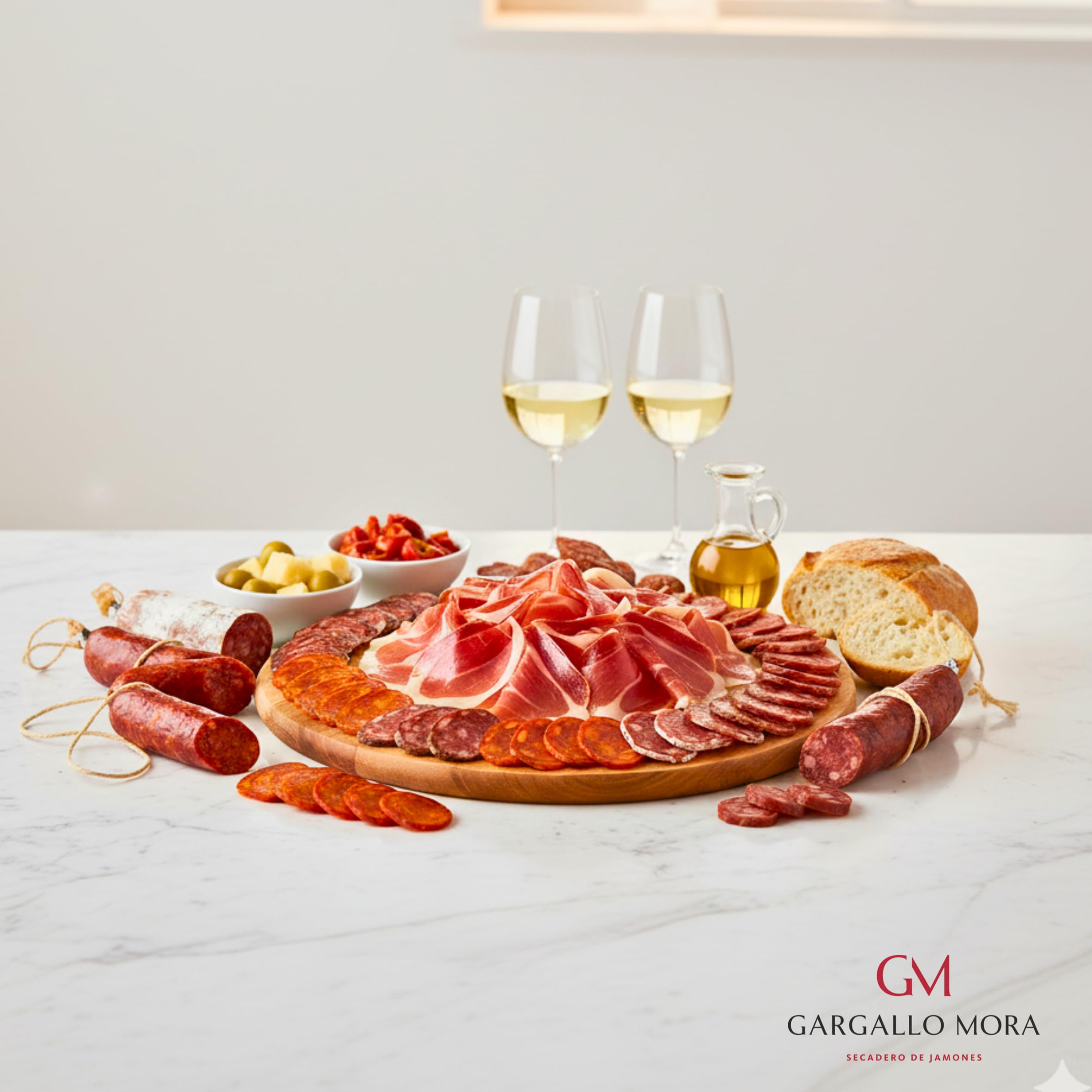 Jamón reserva loncheado 5 x 150 g + embutidos - longaniza de Aragón - chorizo artesano dulce - salchichón de pueblo - sobrasada cular y picos de pan - Lote de productos artesanos ideal para regalar