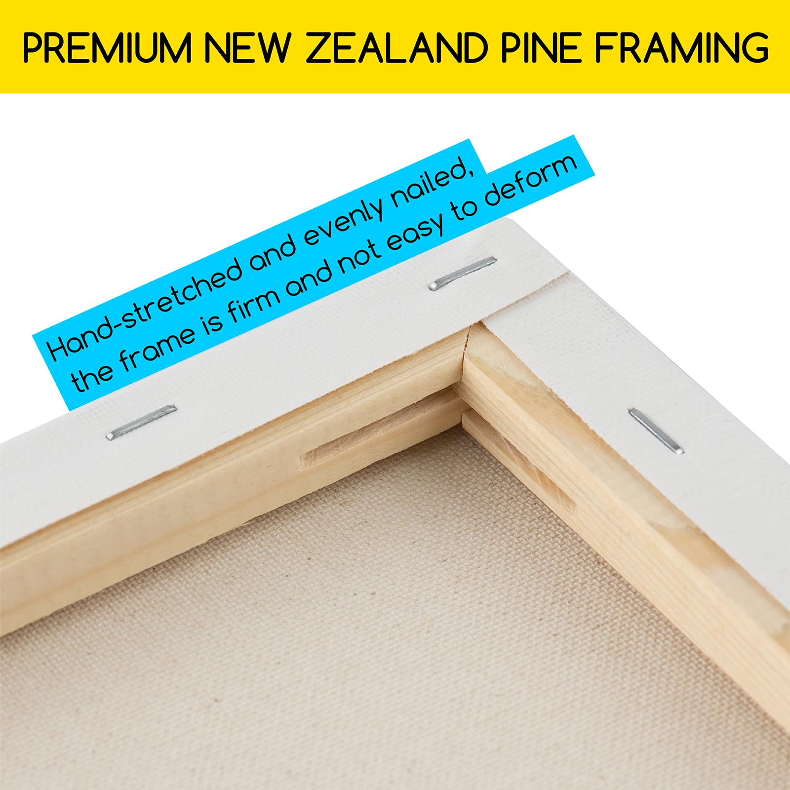 MEEDEN Lienzo estirado de 18 x 24 pulgadas, paquete de 4, lienzos blancos en blanco para pintura, 100 % algodón, imprimado con gesso de 14 onzas, lienzo preestirado para verter aceite acrílico y