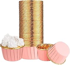 Aluminum Foil Cupcake Baking Cups,100Pcs Disposable Foil Muffin Liners,Disposable Cake Ramekins,Aluminum Foil Baking Cups,Aluminum Foil Baking Cups Foil Baking Cup Wrappers Aluminum Cupcake Liners