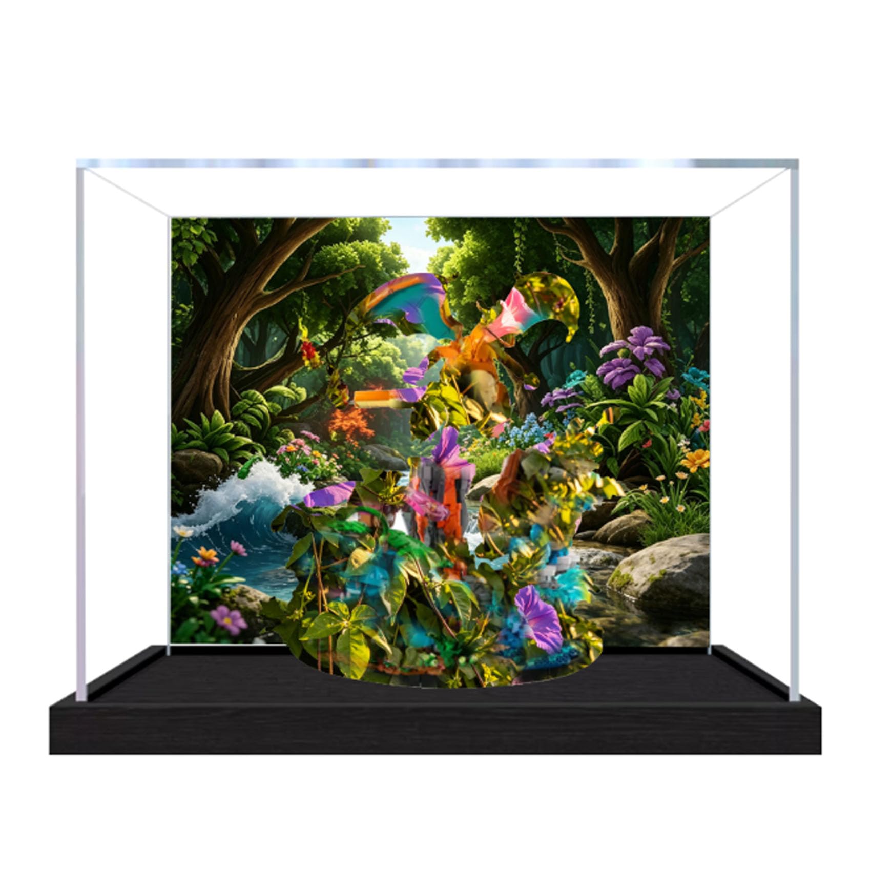 Acrylic Display Case for Le-go 72153 Model, Dustproof Display Box (display box only) (StyleA Background 3mm)