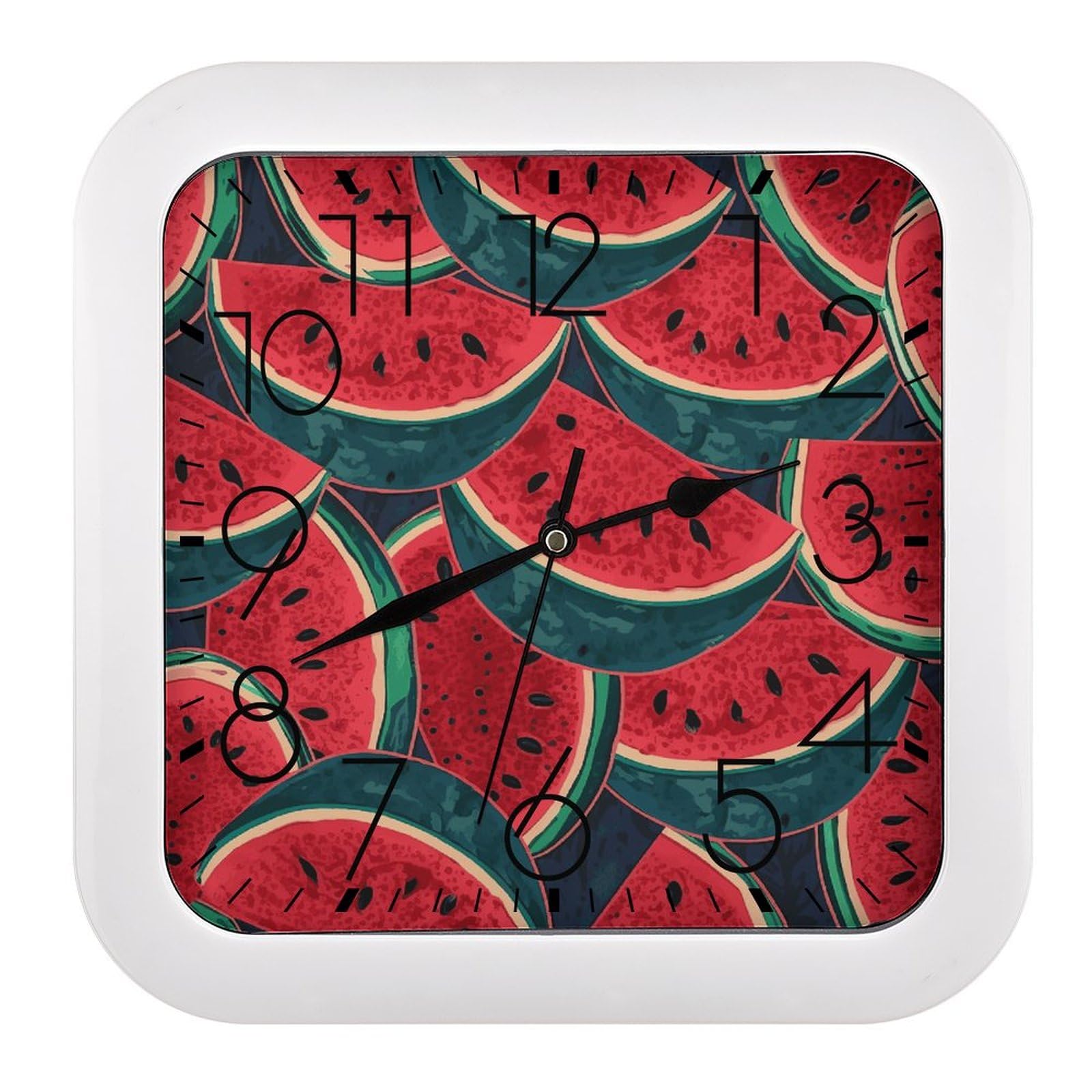 Horloge murale rouge silencieuse sans tic-tac pour des nuits paisibles
