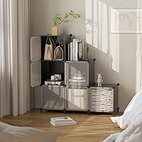 Vista 6 de Cube Storage Organizer, 6-Cube Shelves Unit with Doors, DIY Stackable Plastic Clothes Organizer for Bedroom and Under Stairs Storage Unit, Each