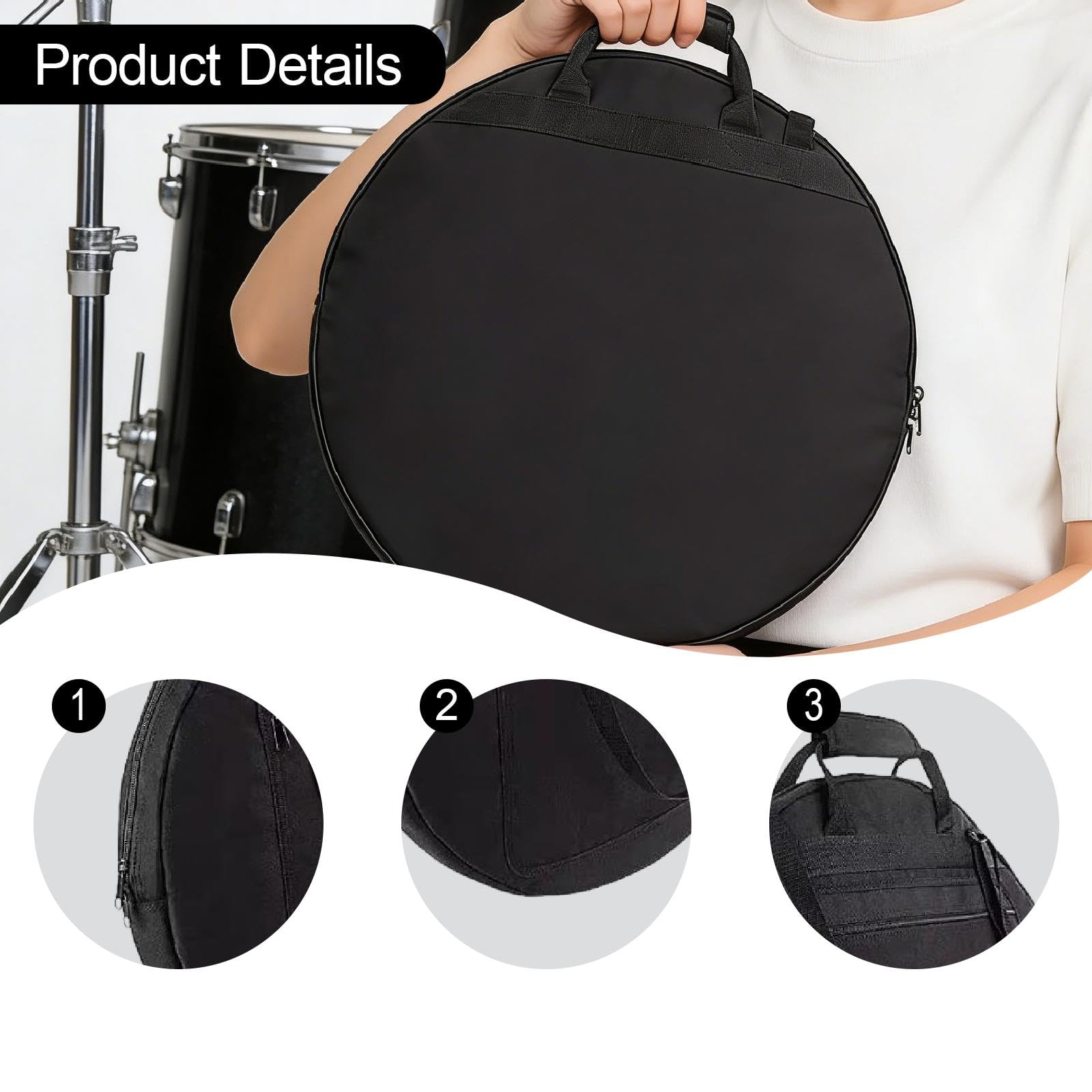 Funda para Platillos, Resistente, de Tela Oxford, para Soporte de Instrumentos de Percusión de Mano.
