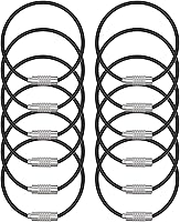 Vista 8 de Uniclife 4 Inch Wire Keychain Cable Large Stainless Steel Key Ring Loop Holder for Luggage Tag Keeper for Travel