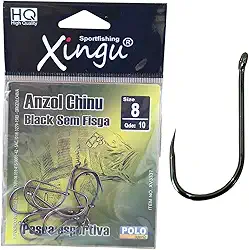 DoCarmo Anzol Chinu Black Sem Fisga N°8 Xingu - Kit com 10 Peças