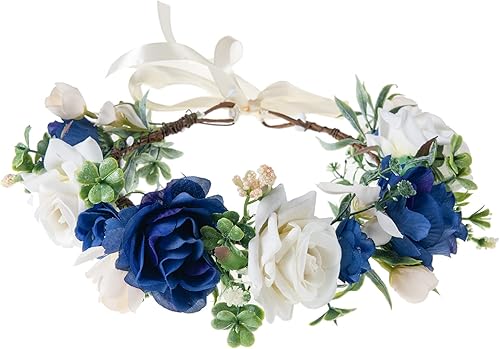 Miniatura 1 de Floral Fall - Corona ajustable para novia, flor, guirnalda, flor, corona de pelo, Halo F-83