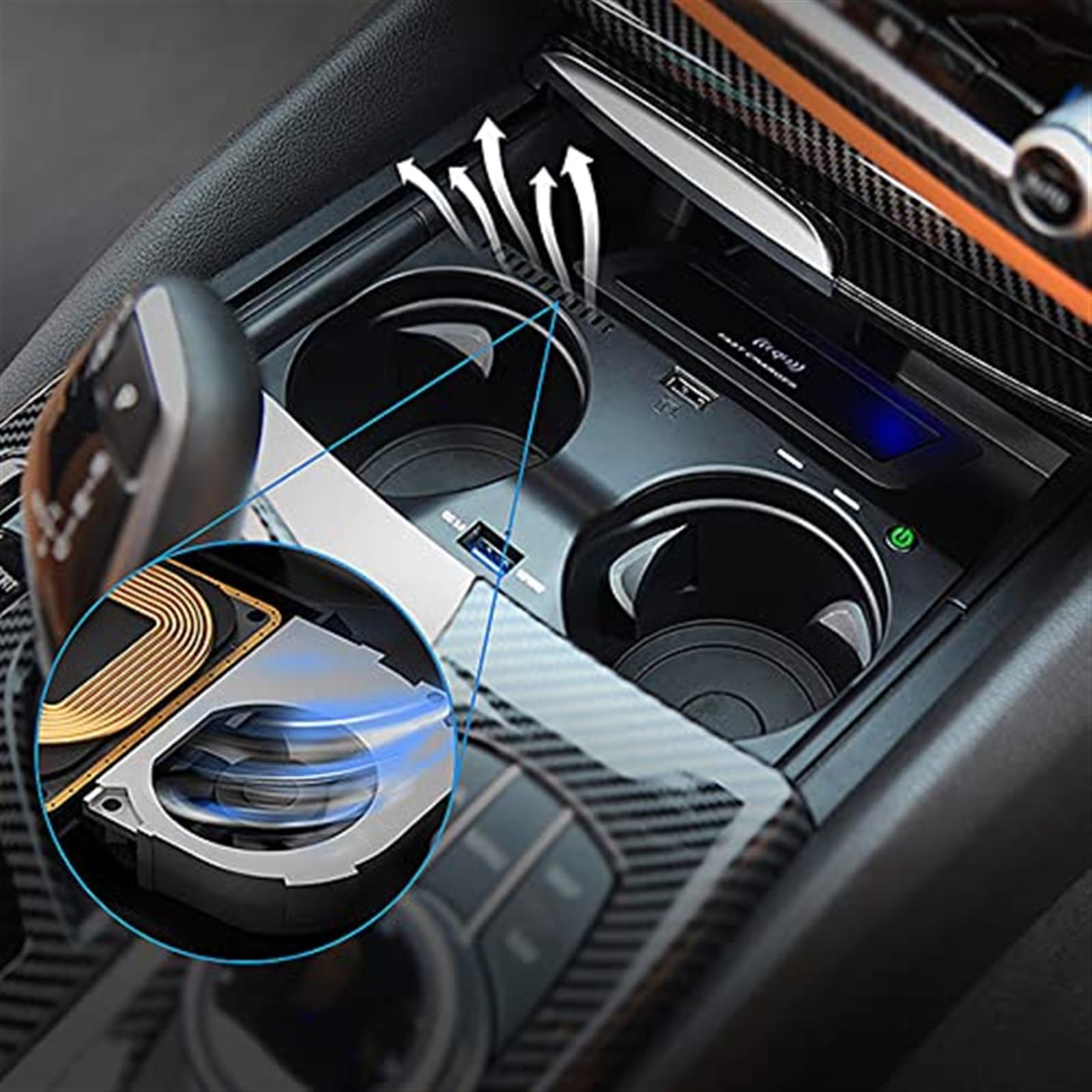 Bezprzewodowa ładowarka samochodowa 15 W uchwyt do ładowania Qi do telefonu, dla BMW, X5 G05 X6 G06 2019-2021 podstawka z panelem szybkiego ładowania, dla Samsung Samochodowa płyta ładująca