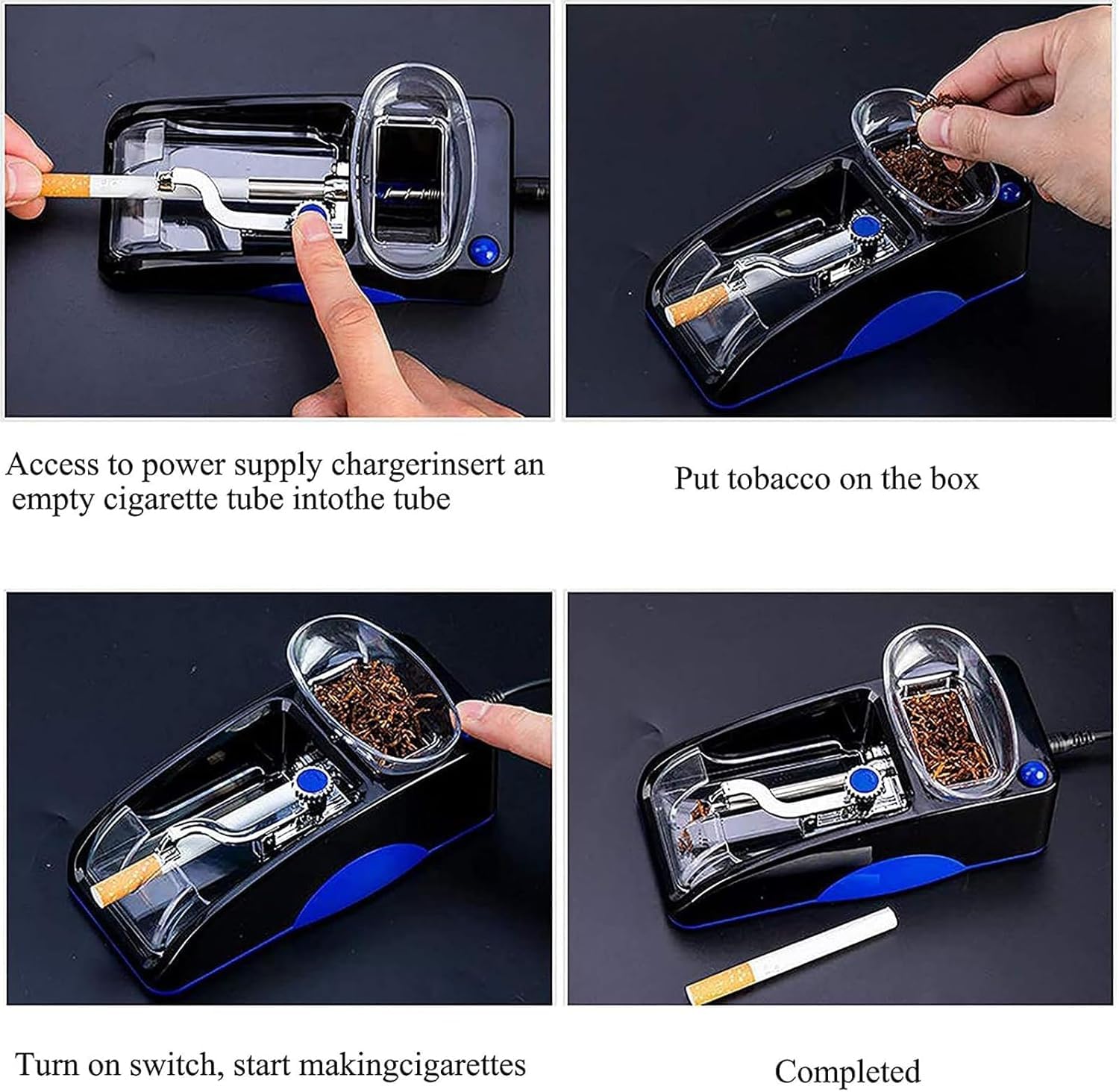 zwijarka， Elektryczny Automatyczny Wtryskiwacz Miniaturowy Maszyna Do Wałkowania Tytoniu Maszyna Do Wędzenia Papierosów DIY Narzędzie Do Wędzenia Do Wyrobu Papierosów(Blauw)