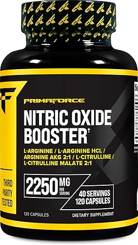 Primaforce Potenciador de óxido nítrico (2,250 mg, 120 cápsulas)  40 porciones de nuestra mezcla de refuerzo de óxido nítrico para pre-entrenamiento