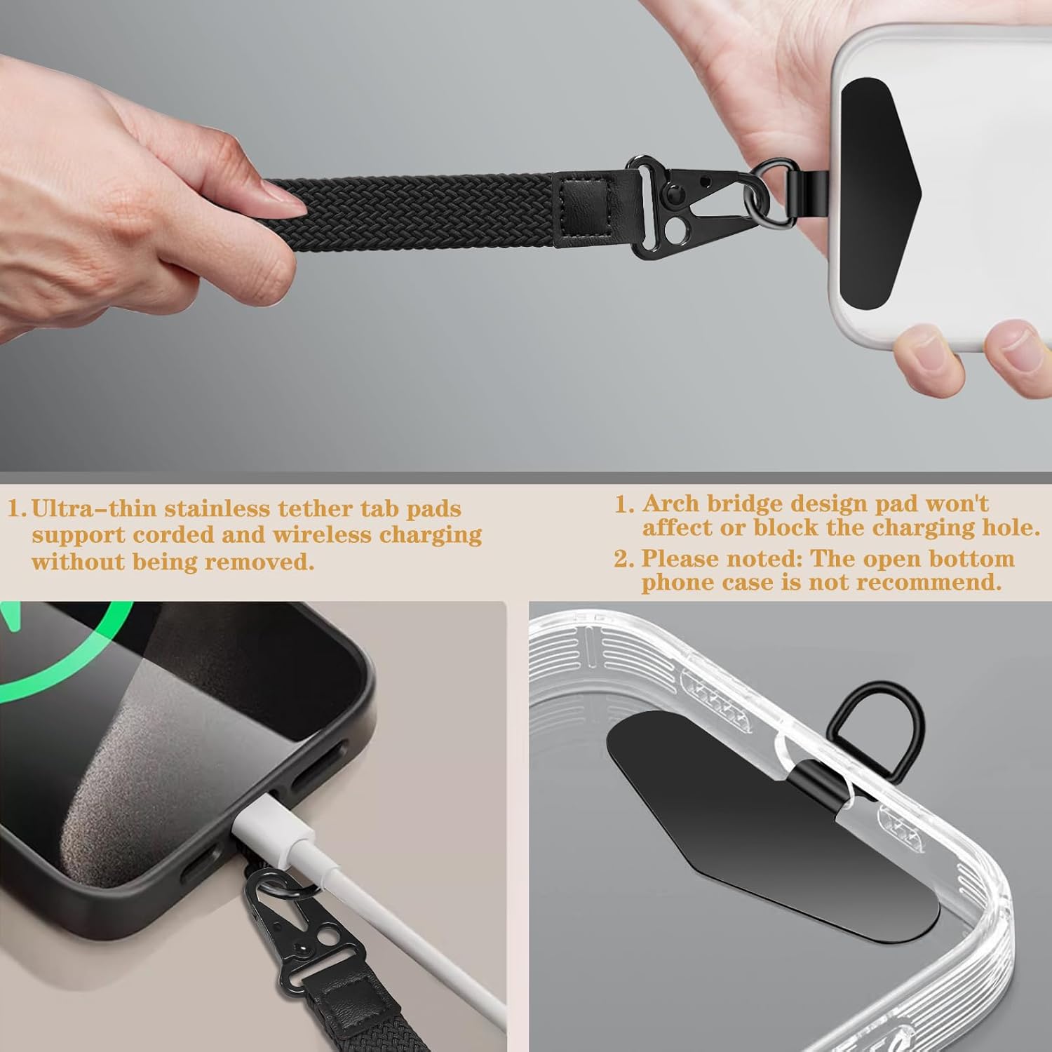 Stretchy Wristlet Keychain, Wrist Lanyard Strap Key Chain Holder to Hold Keys Wallet Phone ID Badge for Men Women - Image 5