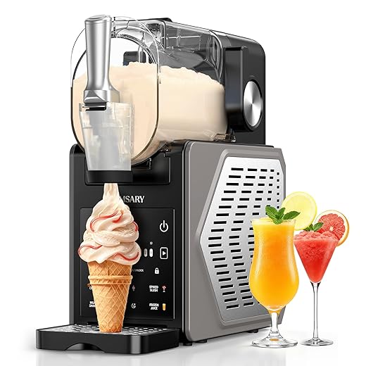Slushie Machine, 85oz Ice Cream & Slushy Machine, with LED Display, 6 Preset Programs for Margaritas, Frappés, Milkshakes, and Soft Serve, One-Button Operation, Automatic Cleaning