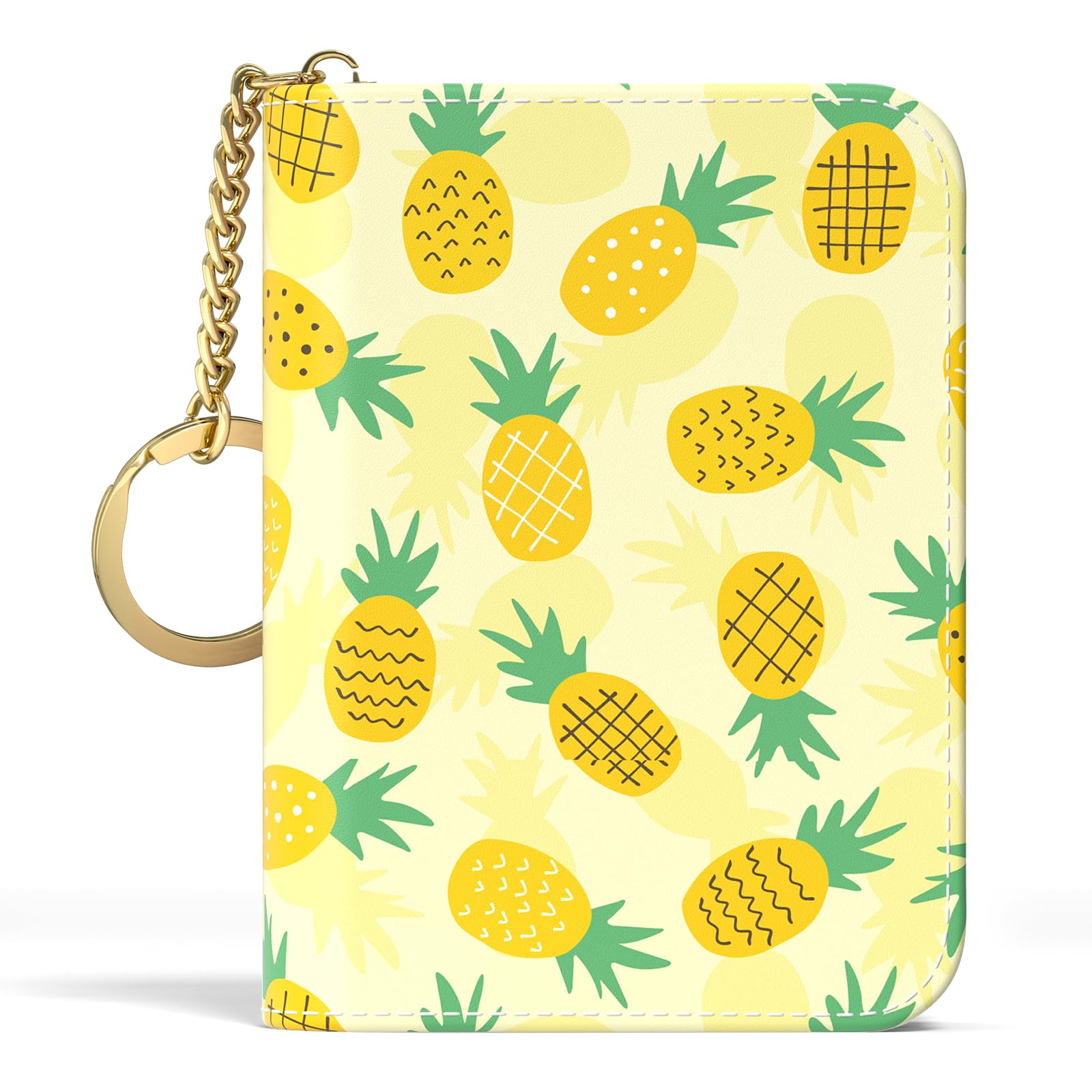 Credit Card Holder for Women, Small RFID Wallet Slim Leather Card Case | Credit Card Holder for Women, Business Card Organizer Case with Zipper and Keychain