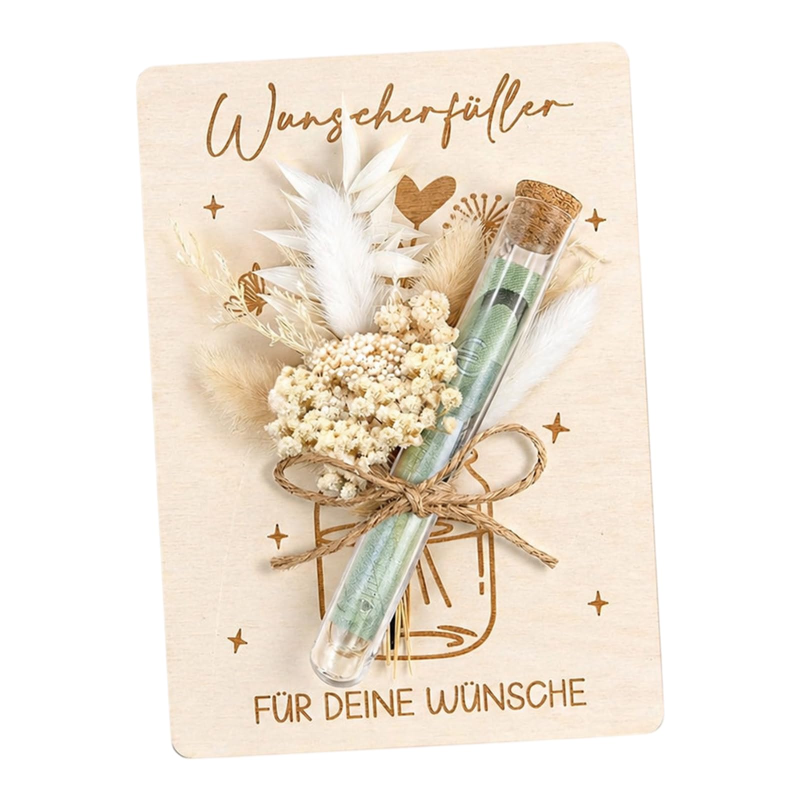 Jazuaiao Florals Themed Paper Gift Holder with Money Tube and Dried Flower Accent for Special Moment Tender Occasion Card Owner