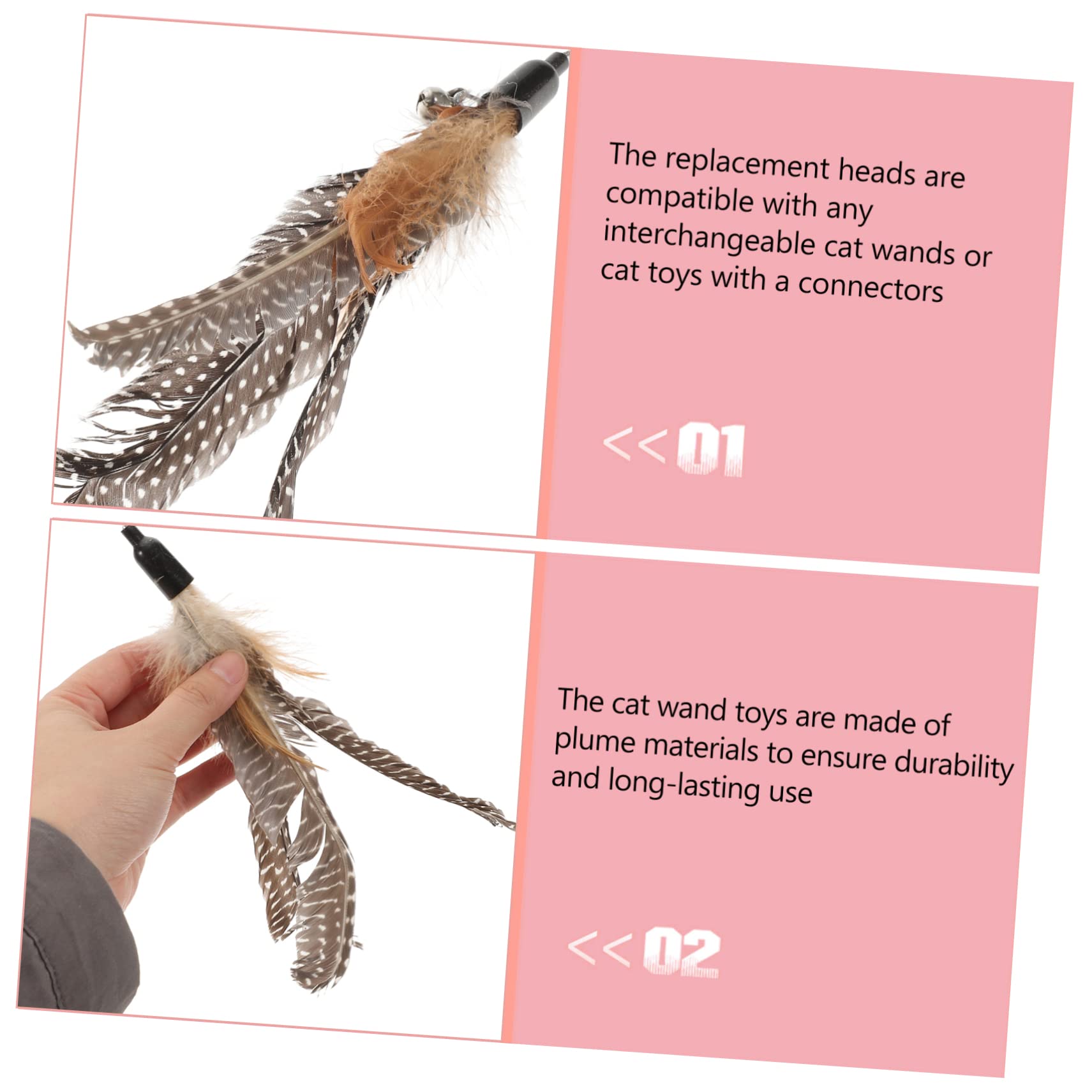 BESPORTBLE 32 Pièces Recharge Chat Teaser Chat Jouet interactif Jouet pour Chat Interactive Cat Toy Jeux pour Chat Baguettes de Chat Remplacement des Baguettes Teaser Chat la Plume