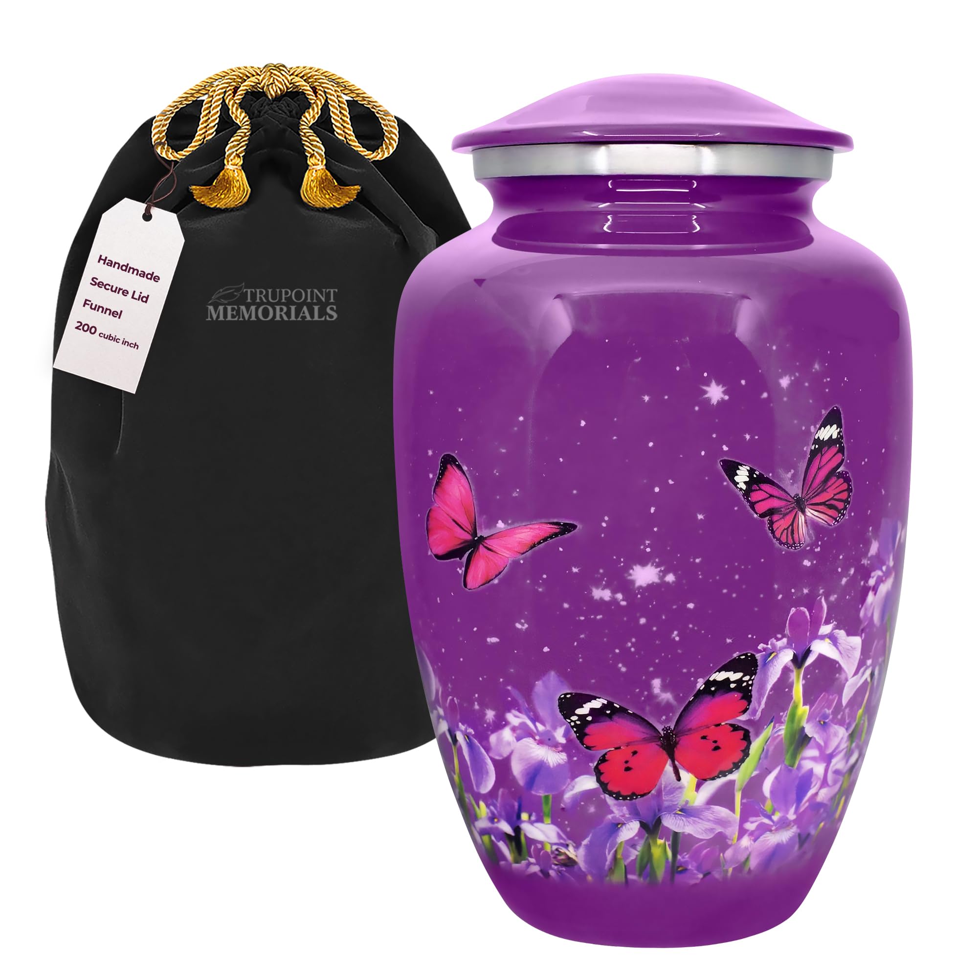 Trupoint Memorials Funeral Urns for Adults - Handmade Cremation Urn - Large Cremation Urn for Adult Human Ashes - Funeral Urns Decorative Urns - Up to 200 lbs