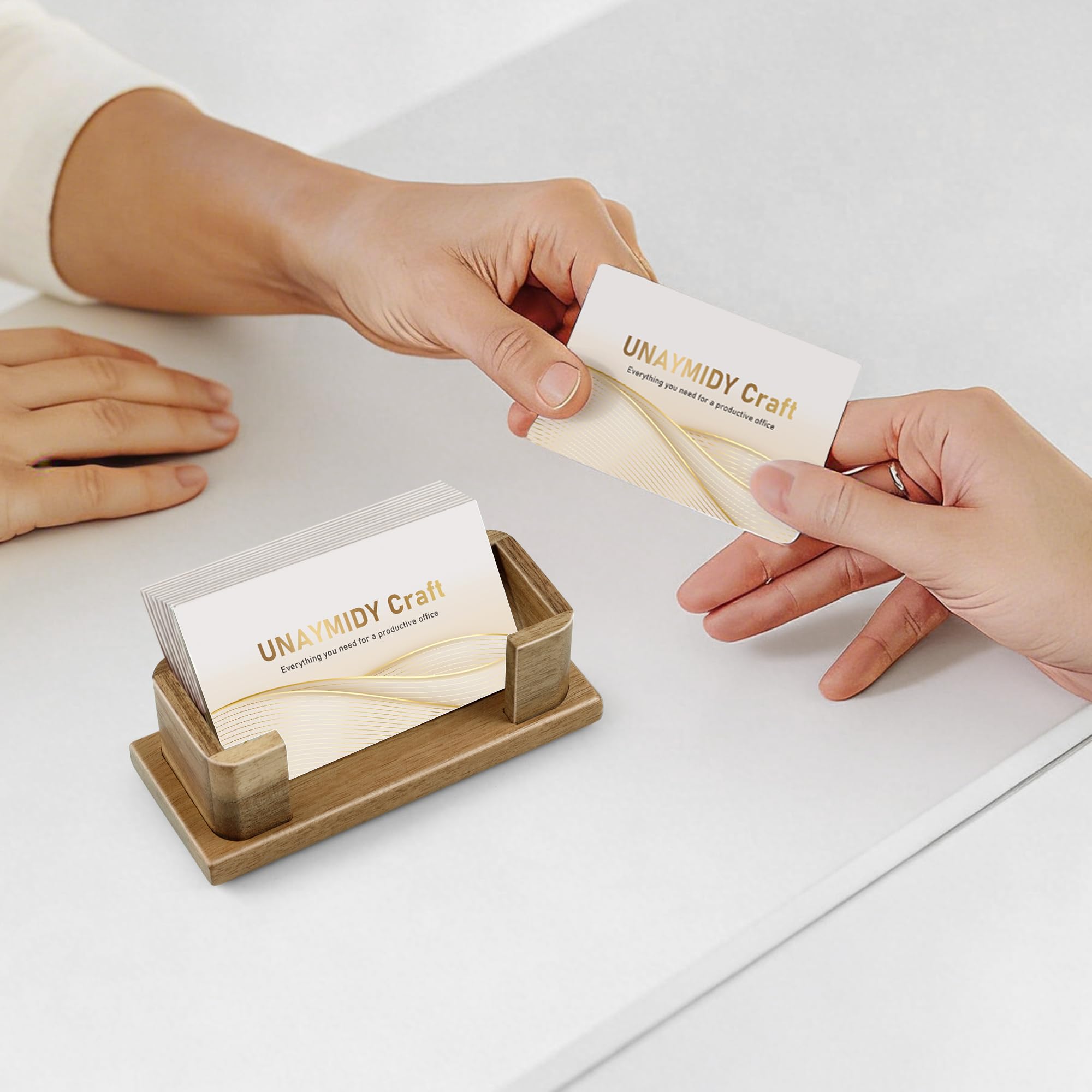 Acacia Wood Business Card Holder - Organize Your Cards -5 Acacia Wood Business Card Holder - Organize Your Cards -5