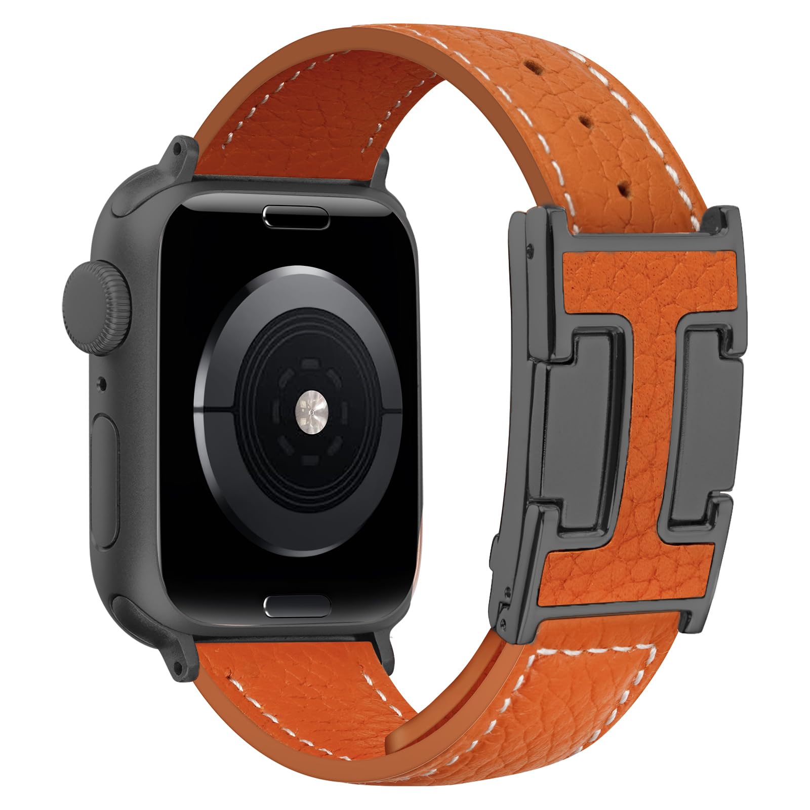 JSGJMY Leather Magnetic Band Compatible with Apple Watch Bands 38mm 40mm 41mm 42mm 44mm 45mm 46mm 49mm for Women Men,Top Grain Leather Designer Replacement Strap for iWatch Ultra SE Series11/10/9/8/7/6/5/4/3/2/1