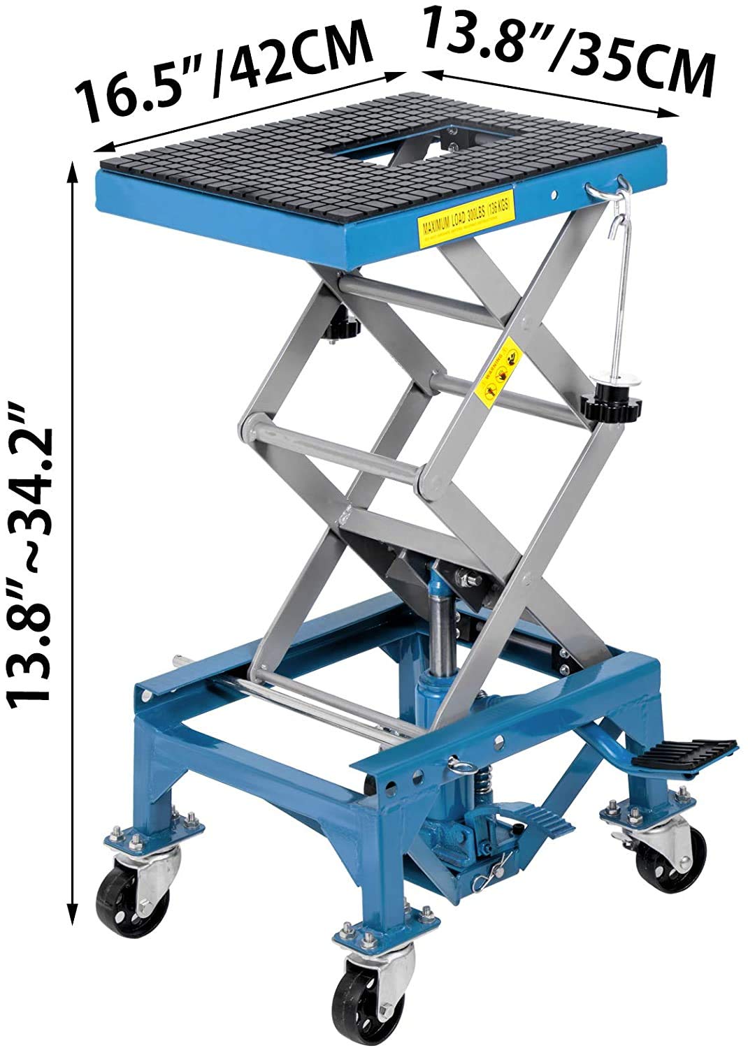 VEVOR 300LBS Motorcycle Jack, Hydraulic Motorcycle Scissor Jack