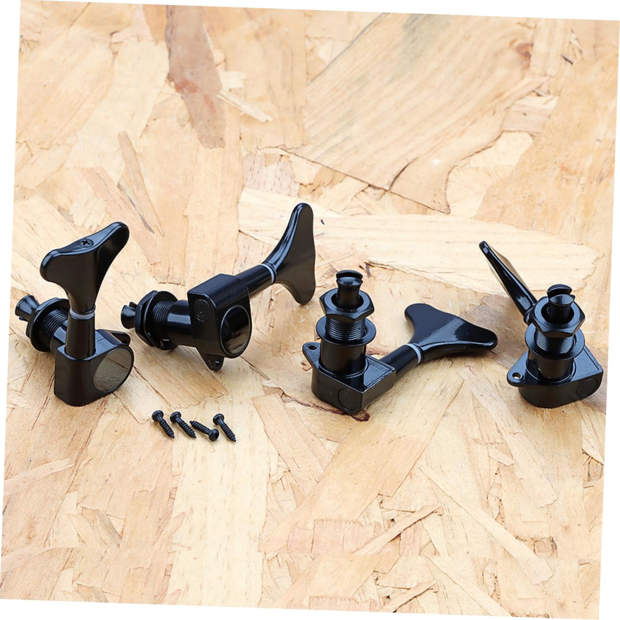 Totority Replacement Tuning Pegs for Bass 4 Sets of Black Acoustic Bass Tuners Simple Twist Mechanism