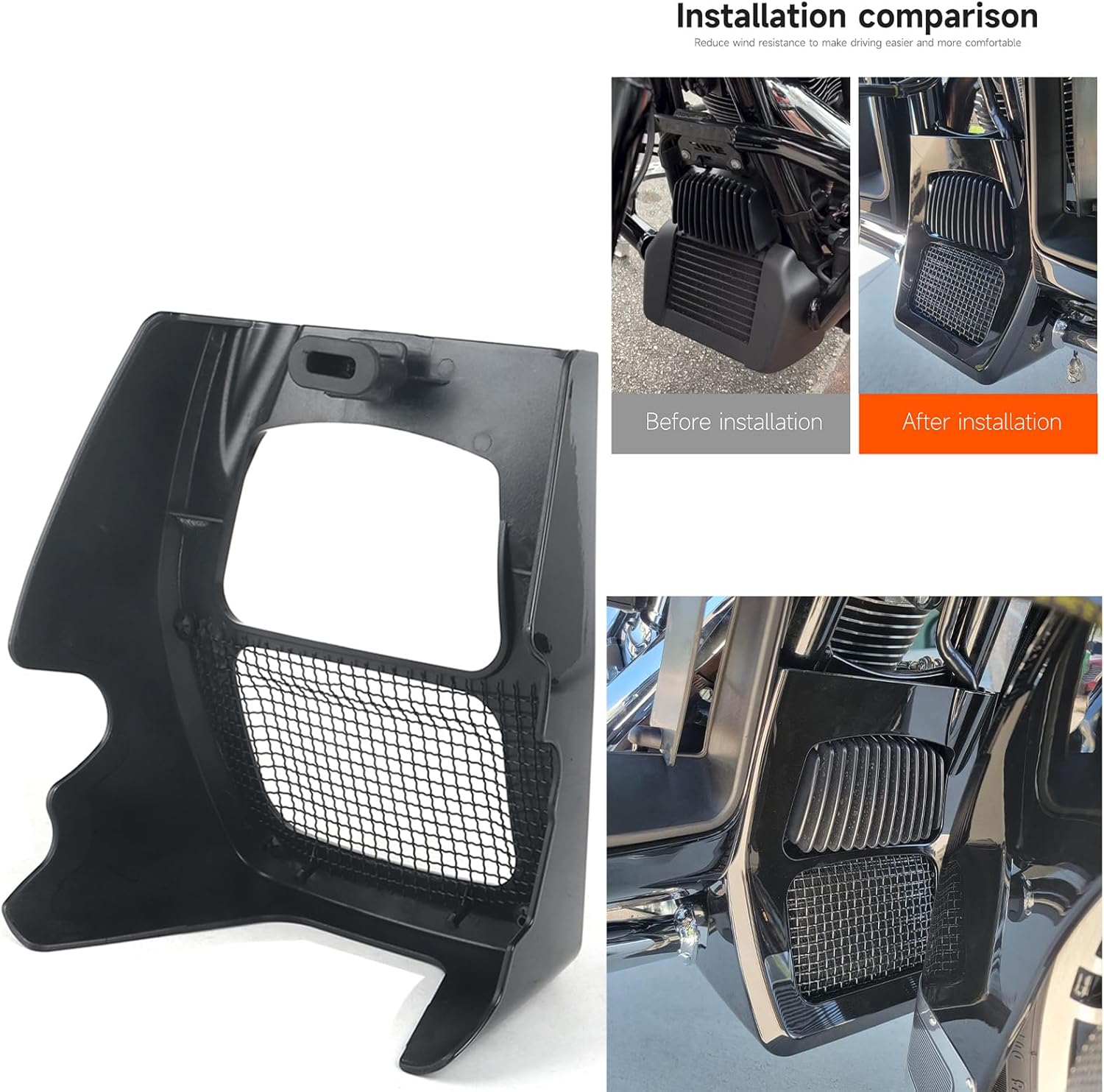 Chin Spoiler Fairing Cover Front Radiator Shrouds for CVO Road Glide FLTRXSE/Electra Glide Standard FLHT 2019-2022/ Road King Special FLHRXS 2017-2024/ Street Glide Special FLHXS 2017-2023