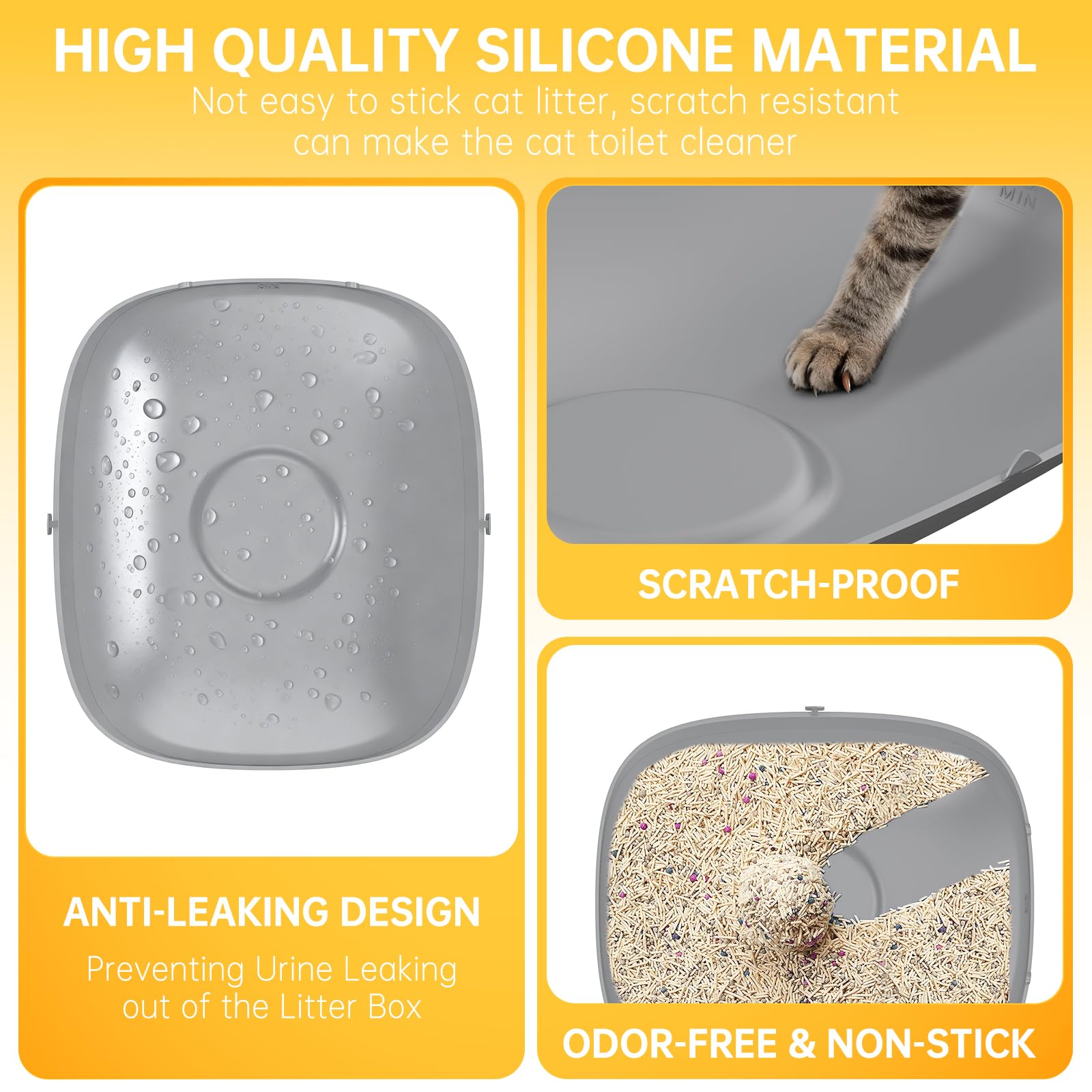 Silicone Cat Litter Mat Accessory Part, Waterproof Cat Litter Pad Replacement Part for Easy Cleaning of Automatic Self Cleaning Litter Boxes - image 4