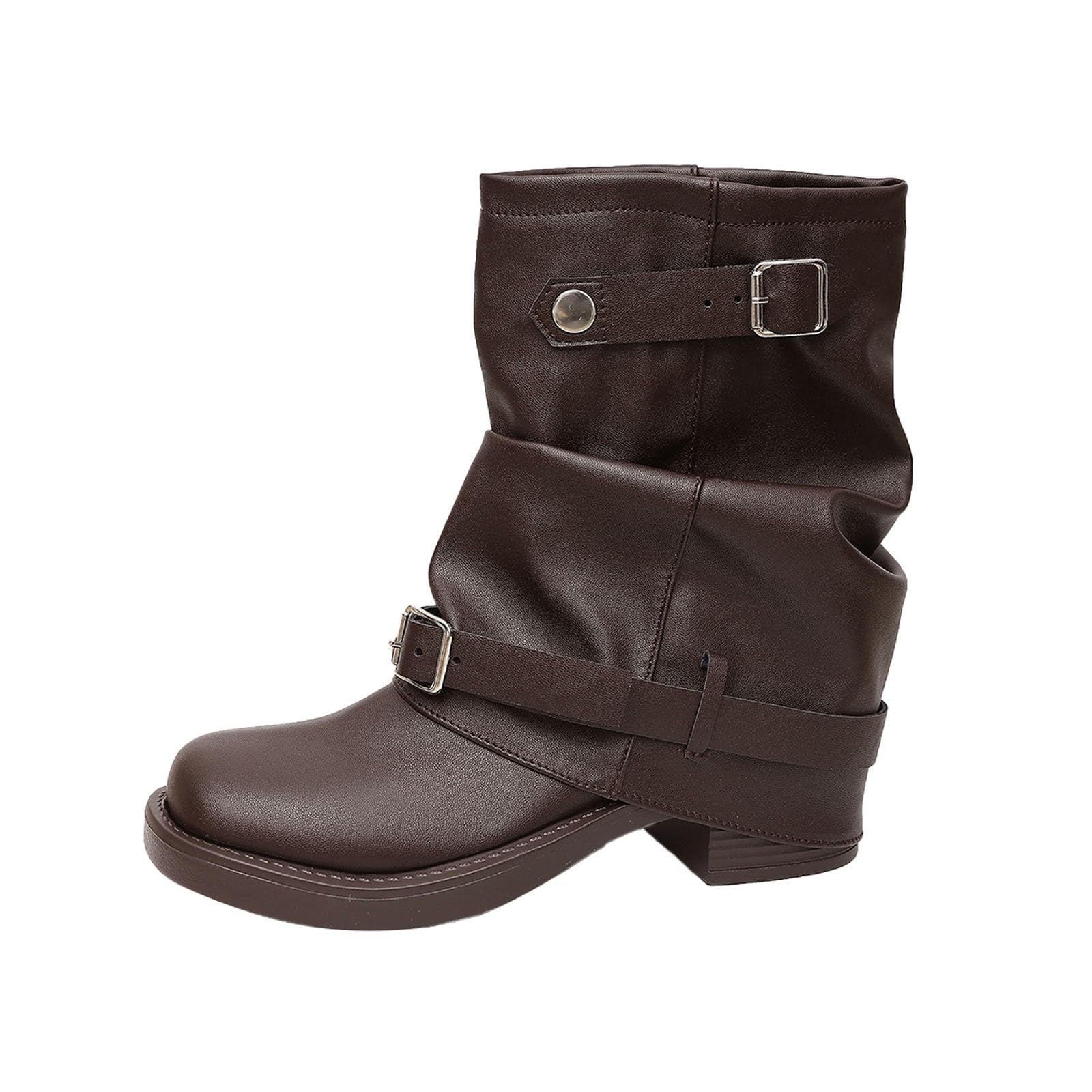 Ankle Boots Damen Stiefel Mittelhoch rutschfest Stiefeletten mit Absatz | Rundschuh, Blockabsatz, Reißverschluss, mittelhoher Schaft, Bequemes Laufgefühl, Winter Schuhe, Damenstiefel, Alltag