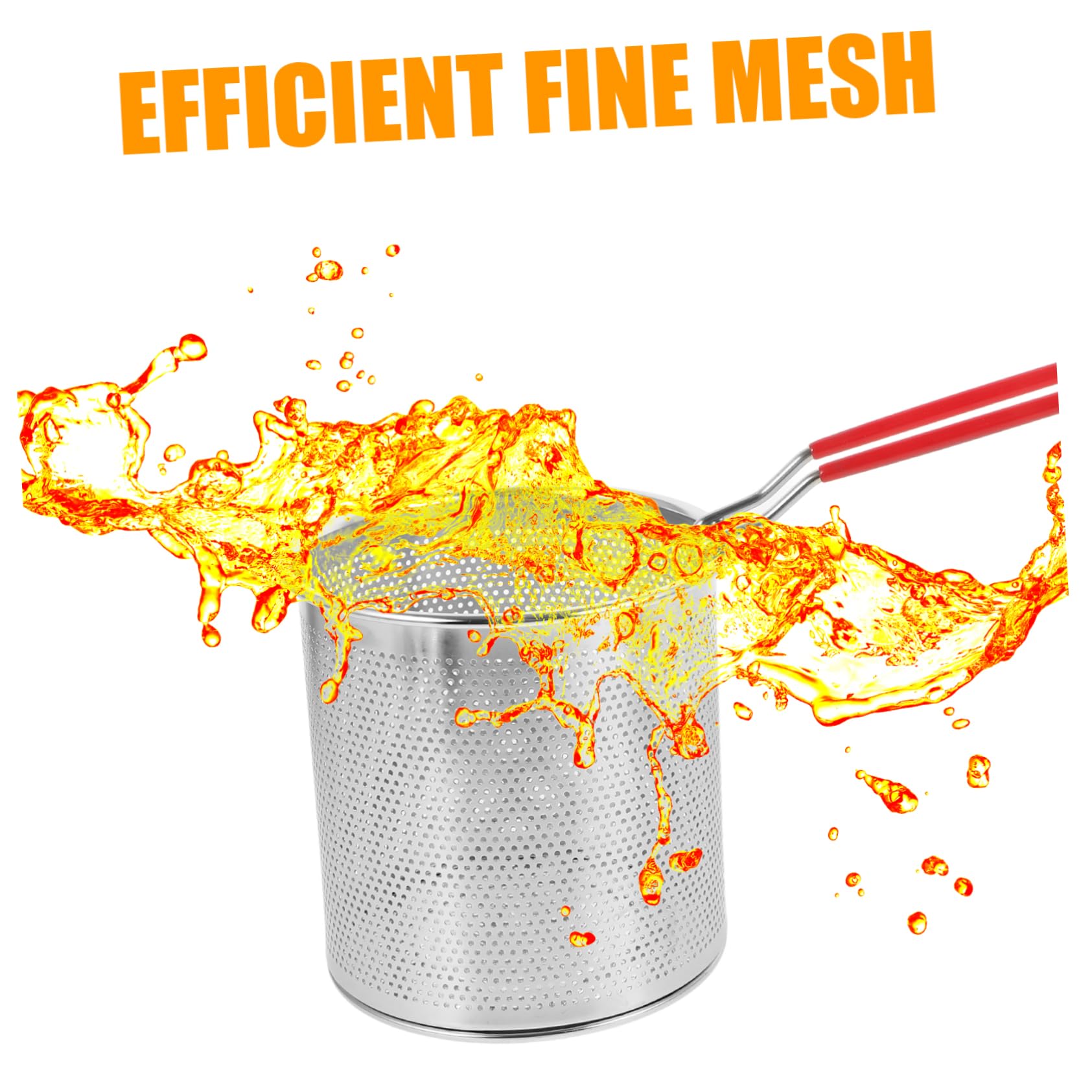 ABOOFAN Stainless Steel Deep Fryer Pot 304 Grade Round Basket Easy to Clean Compact Ergonomic Handle